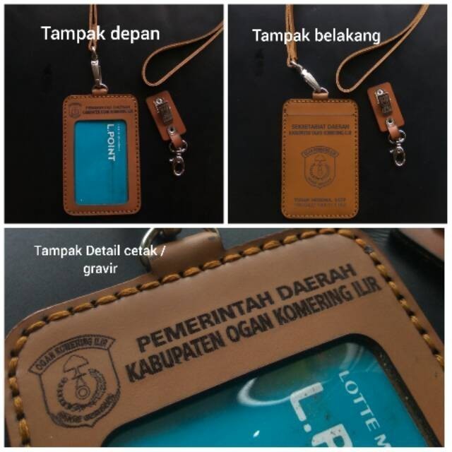 

NAME TAG CUSTOM LOGO DAN NAMA ID HOLDER KULIT / NAME TAG KULIT - Coklat