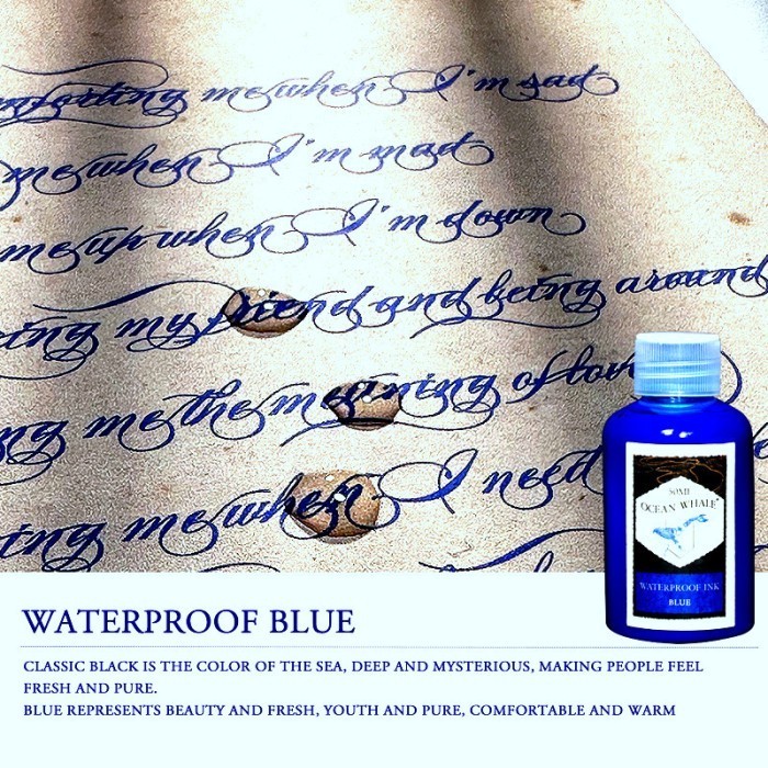 

58FED~ Best Quality BANMI OCEAN WHALE Waterproof Nanopigment Permanent Ink Bottle - BLUE