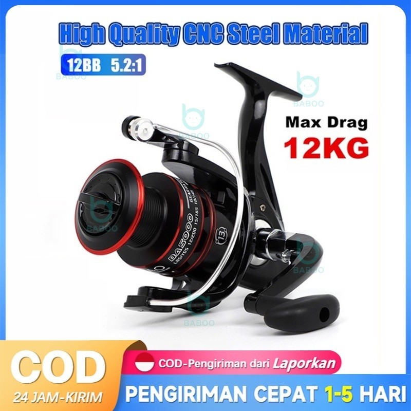 Reel pancing besi 12kg reel pancing gulungan pancing alat pancing reel pancing murah original banan 