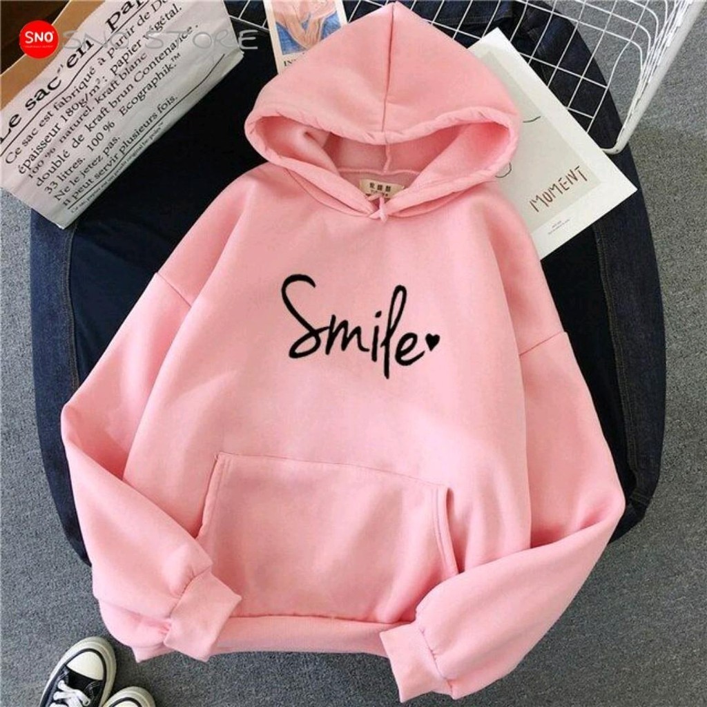 Jaket Hoodie Import murah terbaru All size Anak Laki laki Perempuan Unisex Logo SMILE JAKET DISTRO S