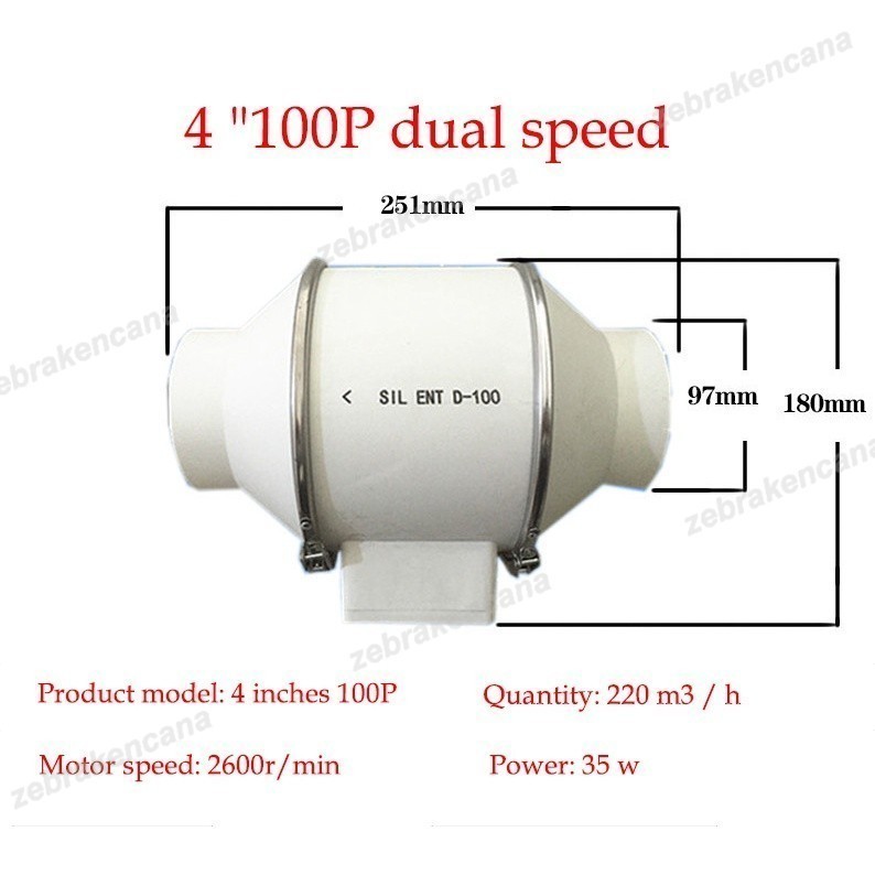 Blower Dapur Penghisap Asap Dapur 4" 6" 8" 220V Blower Hisap Untuk Kamar Mandi Dapur Kipas Angin