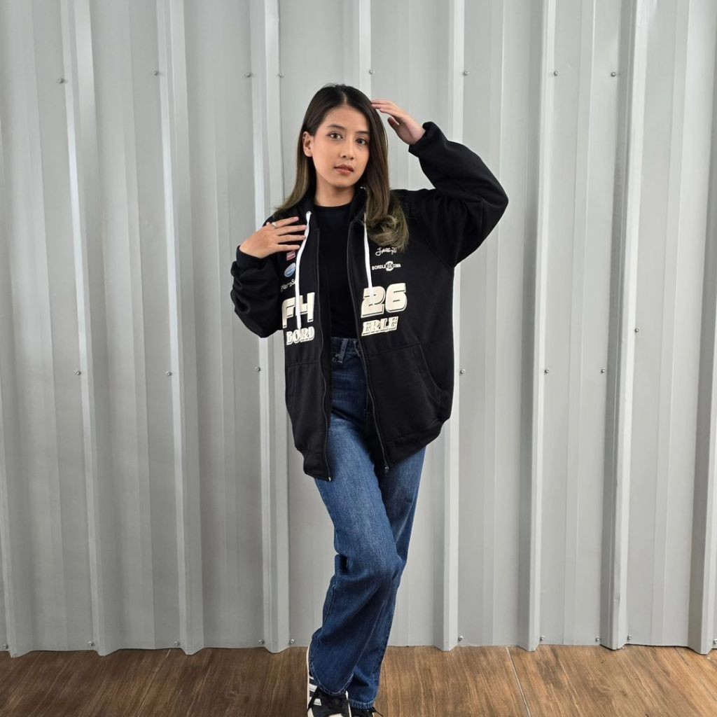 F426 HOODIE SWEATER OVERSIZE UNISEX SIZE XXL - SWEATER HOODIE OVERSIZE PRIA WANITA