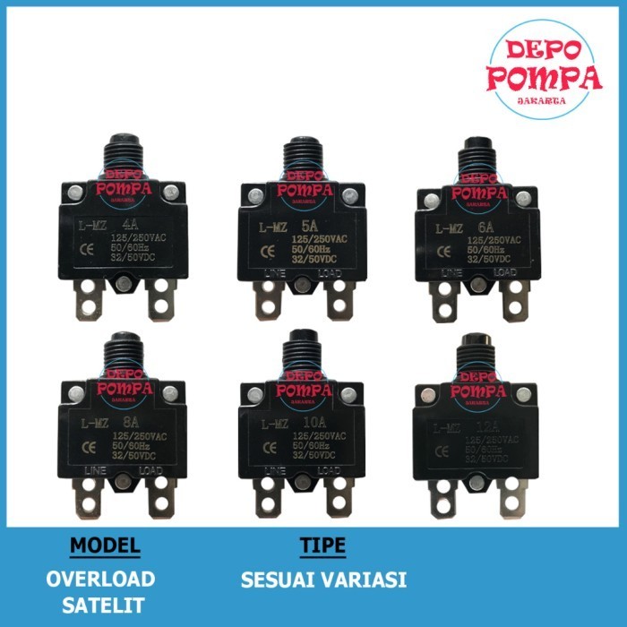 Overload Pompa Satelit 4 Ampere / 5 Ampere / 6 Ampere / 8 Ampere / 10 Ampere / 12 Ampere / Switch Pr