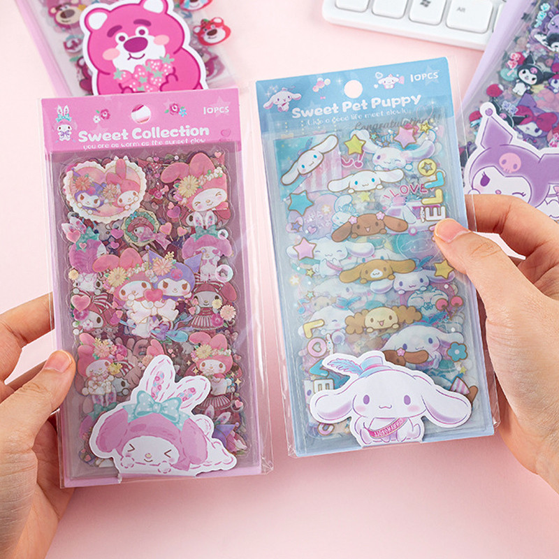 

Stiker PVC Tahan Air Transparan Stiker Kreatif Anak Alat Tulis Kartun Sanrio MG