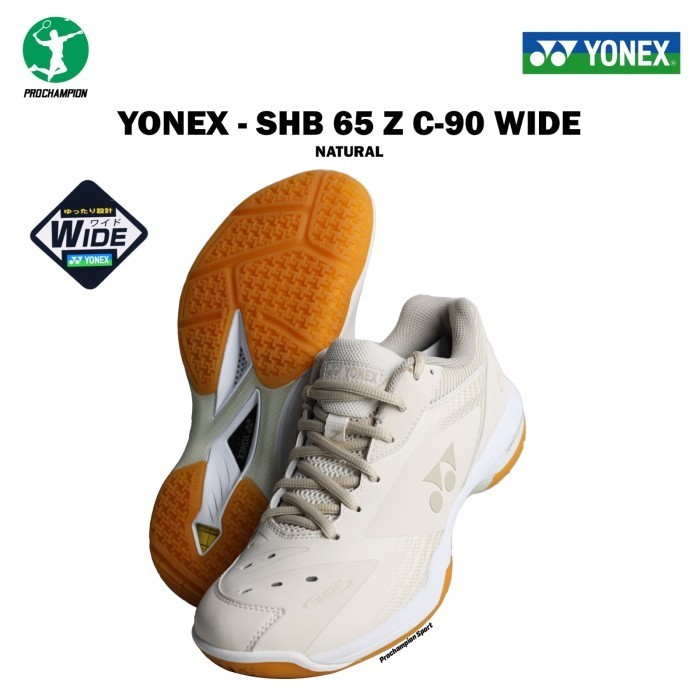 [[B3RR_M]] Sepatu Badminton Yonex NEW SHB 65 Z3 C90 C 90 Wide Natural SHB65Z3CWE  - 36