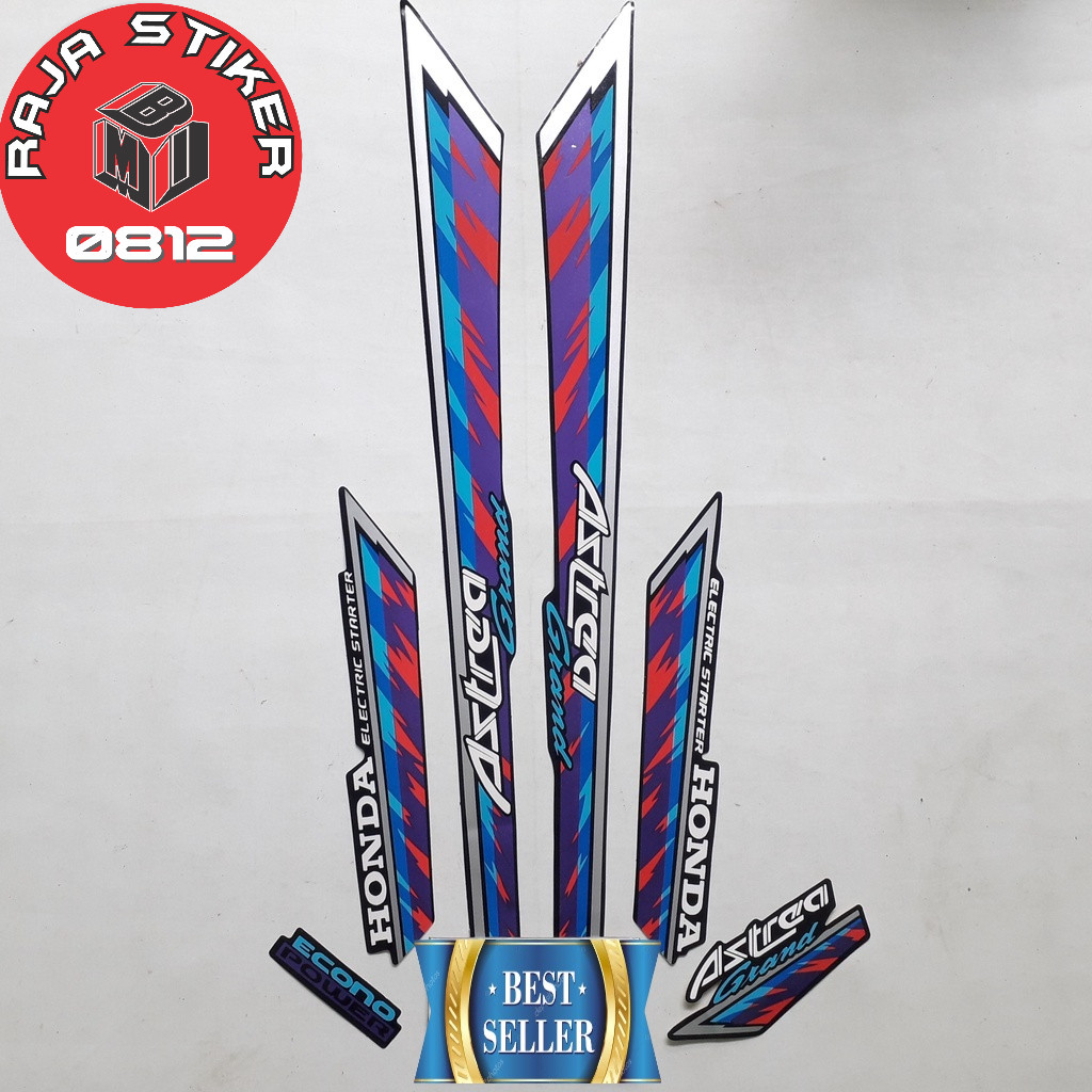 Striping Stiker Polet Sepeda Motor List honda astrea grand 1993 1994 limited edition biru lis merah 