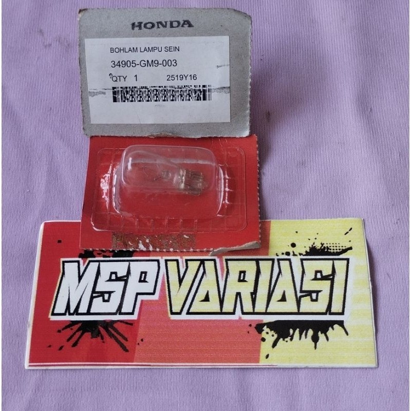 Genuine Part AHM 34905-GM9-003 Bohlam (Bulb) Depan, Sein & Belakang, Lampu Sein (Winker)  Grand Vari