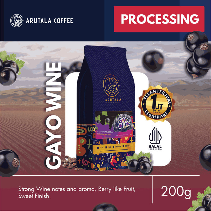 

ARUTALA Kopi Arabika Gayo Wine 200 gram - Biji