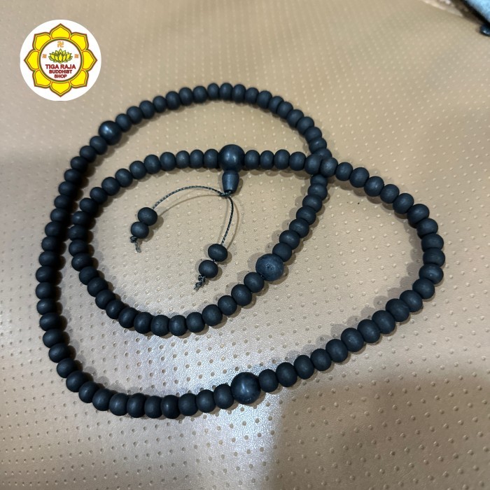 Kalung Tasbih Kayu Gaharu 108 Butir 8mm Warna Hitam (Tasbih Buddhist) Premium / Kalung Japamala CA