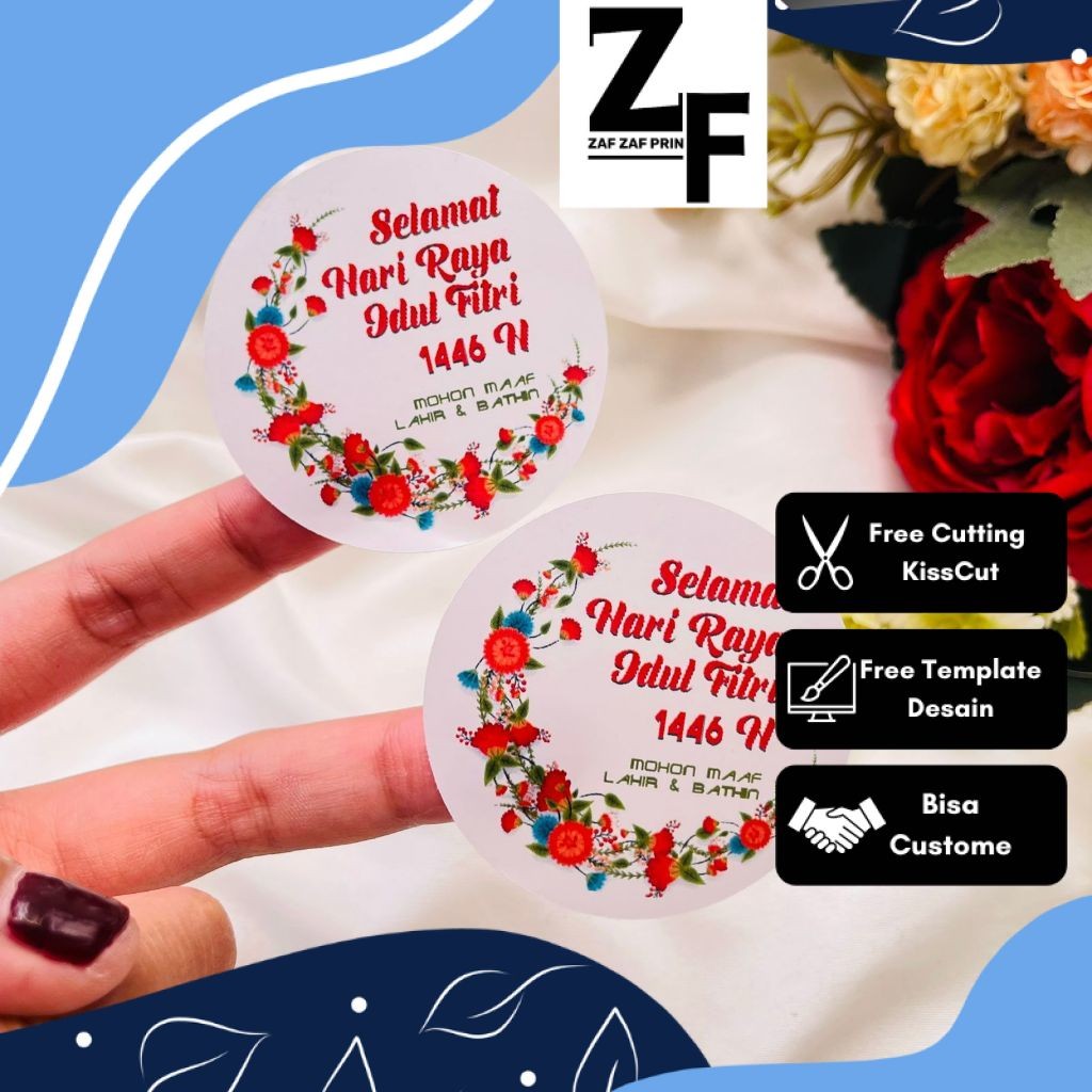 

ZAF 9-15 Sticker Toples Hampers Ramadhan Sticker Label Selamat Hari Raya Idul Fitri Bandung