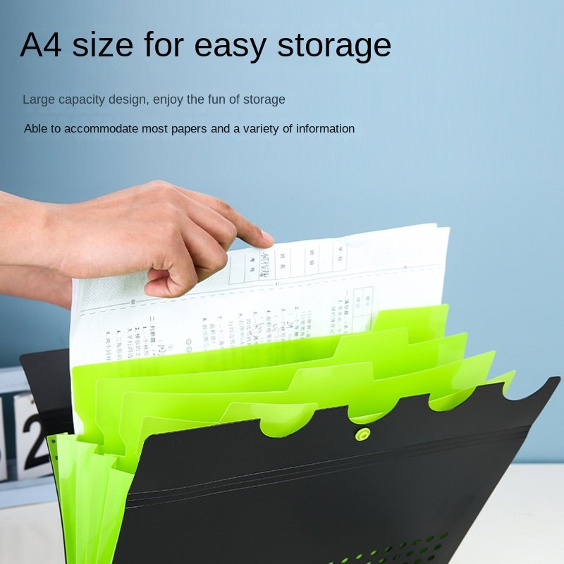 

A4 File Folder Expanding Folders with 5 Layer Large Capacity Documents Storage Bags with Index Tag