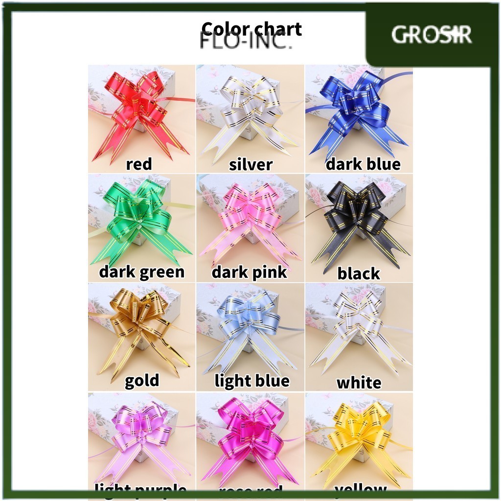 

FLO-INC. - (1pack) Pita Tarik Motif / Pita Serut Motif Garis Lis Emas isi 10pcs Dekorasi