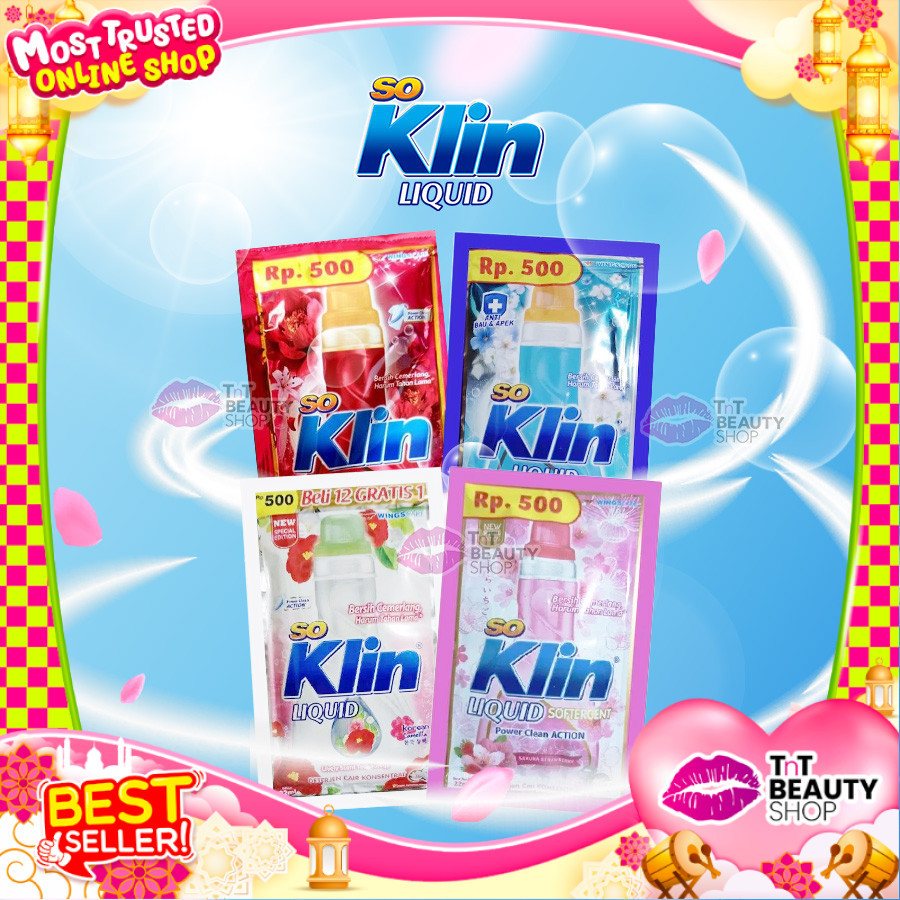 So Klin Liquid Deterjen Sachet 22ml SO KLIN Cair | TnT Beauty Shop