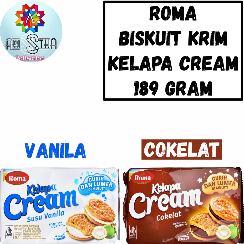 

Roma Biskuit Krim Kelapa Cream 189 Gram