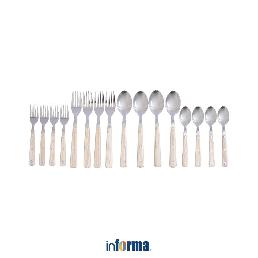 Informa Appetite Set 16 pcs Classical Alat Makan - Putih Pisau Makan Spoon Fork Cutlery Perlengkapan