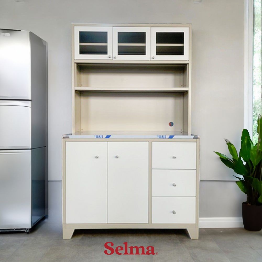 Selma Lennox Kabinet Dapur - Krem Kitchen Cabinet Lemari Kabinet Serbaguna Furniture Indoor Dapur Fu