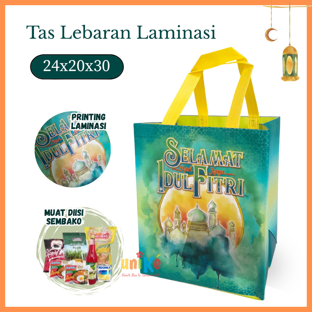 

Tas Parcel Lebaran Laminasi Premium 24x20x30 / Goodie Bag Hampers Sembako Idul Fitri Tebal Kuat 5 Kg
