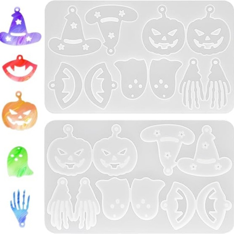 

DIY Crystal Epoxy Resin Mold Halloween Series Full Page Earrings Pendant Jewelry Silicone Mold