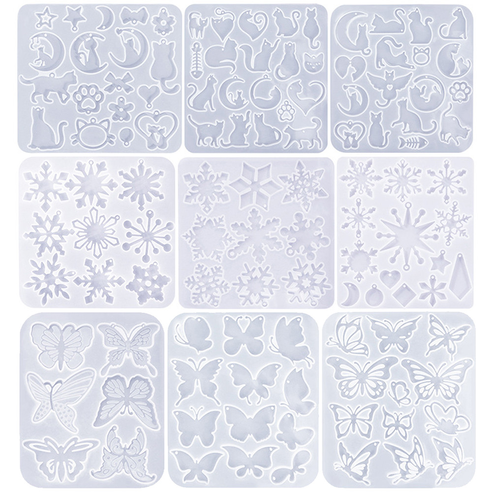 

Earring Pendants Silicone Mold DIY Epoxy Resin Animals/Butterflies/Snowflakes Pendant Charms Keychain Jewelry Crafts Mould Decor