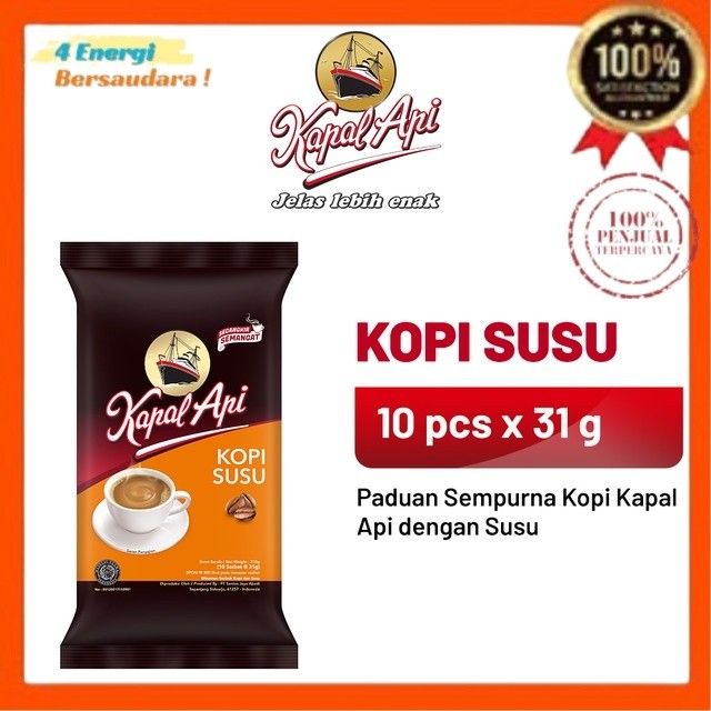 

Kopi KAPAL API Kopi Susu 1 Pack (10 x 31 gr) 4 Energi Bersaudara