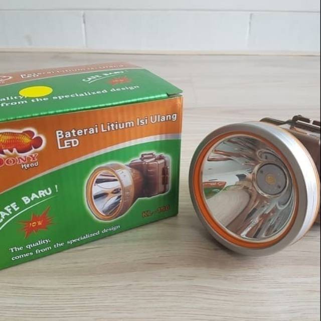 Senter Kepala Dony KL-190 KL 190 Cafe Baru 15w ORIGINAL GROSIR Baterai Battery Bisa Dilepas Head Lam