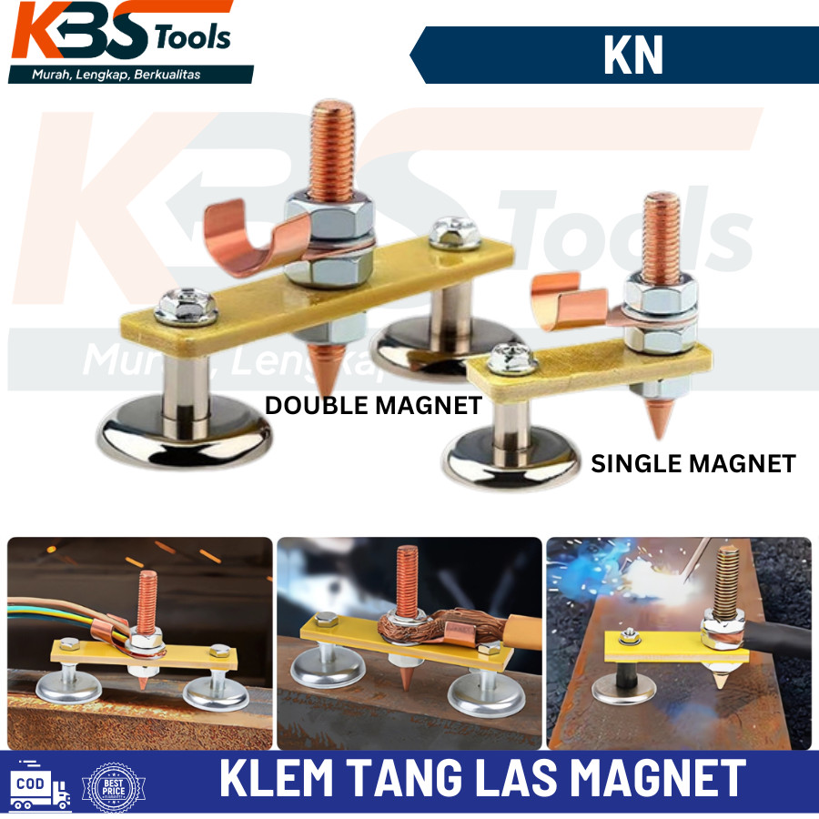 Klem Tang Las Magnet Single Double Konektor Kabel Massa Mesin Las Listrik - Stang massa Travo Las