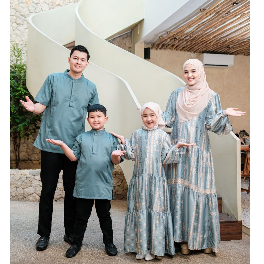 TZa Family Set Gamis Koko Set Kembar Couple Keluarga