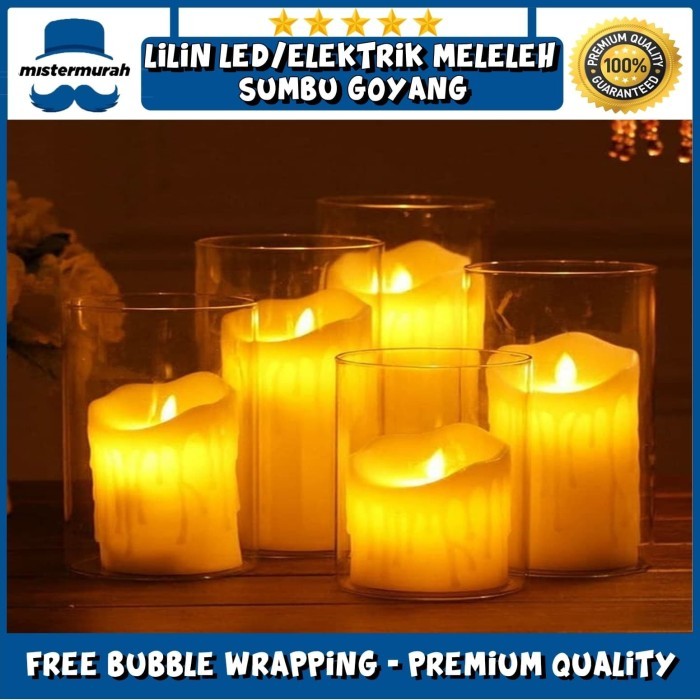Lilin LED Elektrik Meleleh Sumbu Goyang - Lampu Pesta Hias Dekorasi - Small