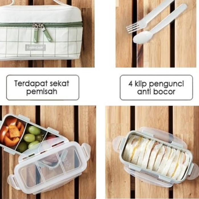 Tempat Makan LOCK & LOCK Lunch Box Set | Wadah Bekal Kerja Kantor Sekolah Piknik