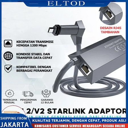【COD】KONGDO STARLINK Adaptor Lan Starlink V2/Gen 2 Starlink Ethernet Adaptor / Lan / RJ45 Starlink E