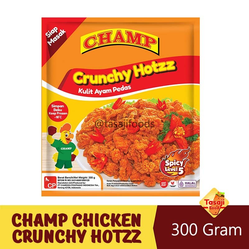 

Champ Chicken Crunchy Hotzz 300 Gram Kulit Ayam Pedas