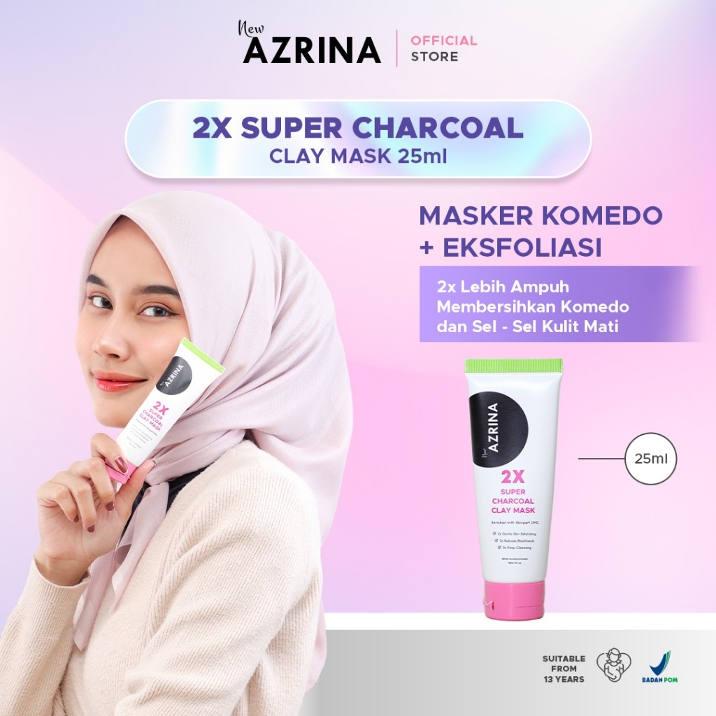 Azrina 2x Super Charcoal Clay Mask 25ml