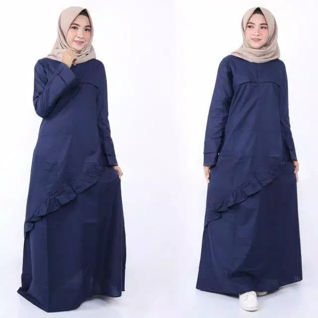 BIG SALE Gamis murah couple ibu dan anak gamis dewasa katun adem - M, HIJAU BOTOL