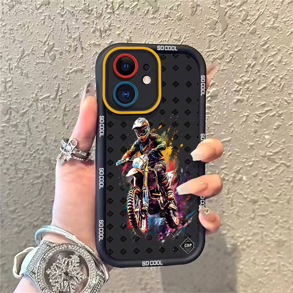 Motosikal Laki-laki Cenderung Casing Kompatibel Untuk OPPO A17 A18 A57 A9 A31 A53 A5 A56S A16K A92 A