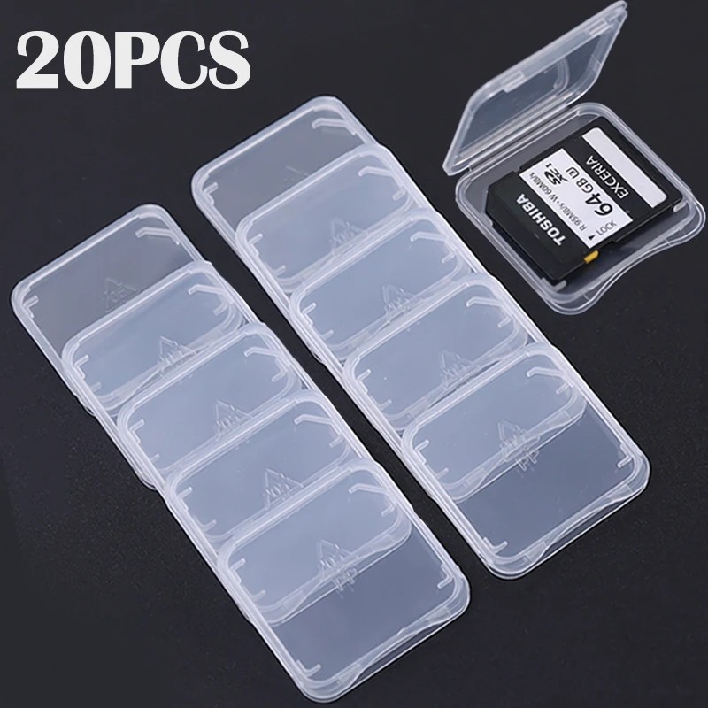 

20/10/5/1PCS Transparent TF/SD Memory Cards Protective Case Holder Storage Boxes Portable Mini Clear SIM Card Dustproof Box