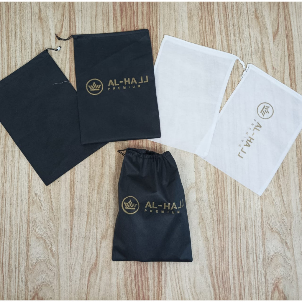 Tas Spunbond Tali Serut uk 25x35cm / DUSTBAG POLOS ATAU DUSTBAG LOGO/ Spunbond Serbaguna / kantong m