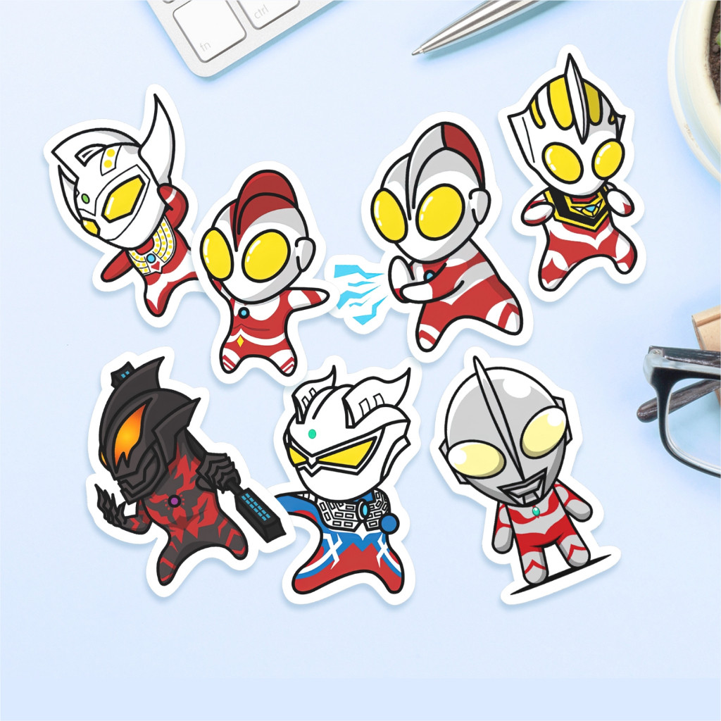 

Sticker Pack Kartun Ultraman Vinyl Waterproof Stiker Aesthetic Buku Journal Koper Laptop Koper Casing Phone