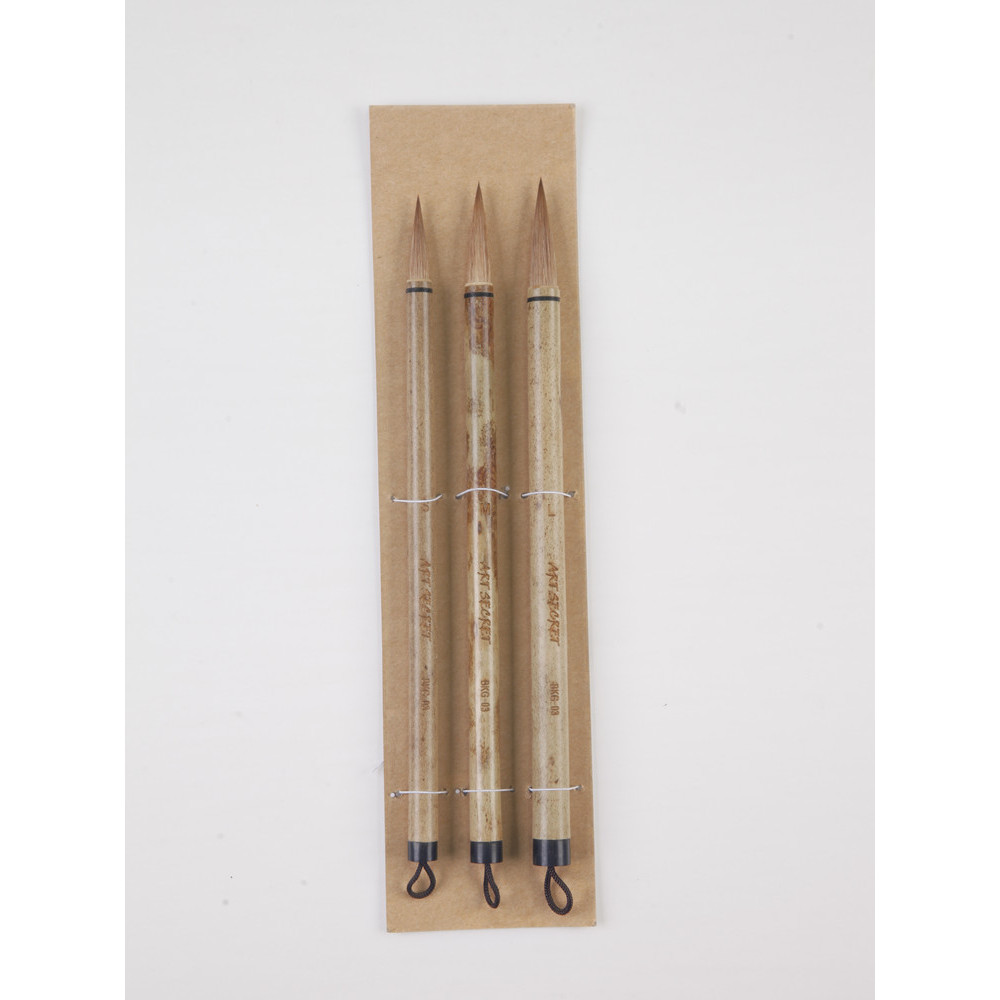 

ArtSecret High Grade Calligraphy Watercolor Brush Kolinsky Hair Bamboo Handle Chinese Painting 3PC/Set BKG-03