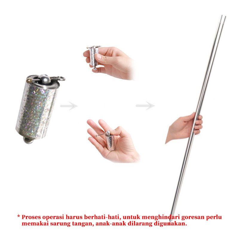 About Tongkat Sihir Sakti Sungokong Mainan Tongkat Sulap Magic Stick Appearing Metal Silver Cane