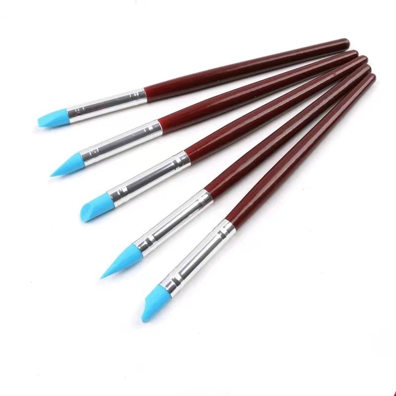 

5pcs Rubber Silicon Tip Paint Brushes Clay Sculpture Shaping Modeling Tools Rubber Tip Paint Brushes for Paint Carve 3mm/8mm