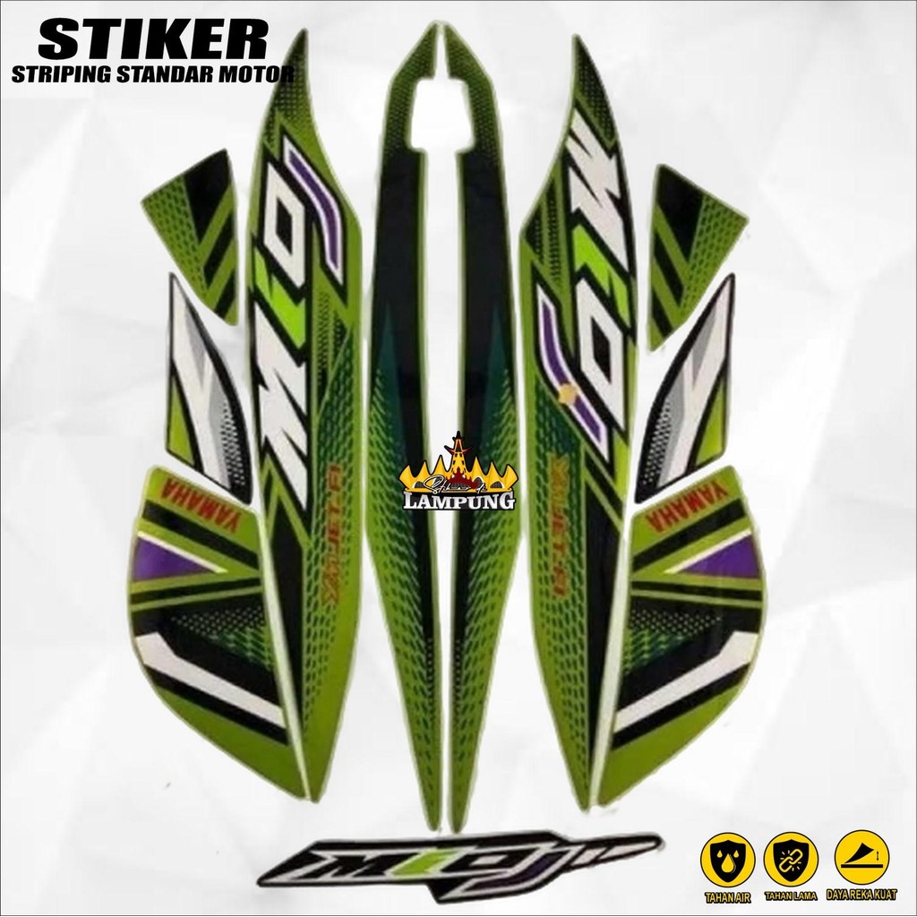 Stiker Striping Motor Mio J 2012 Hijau Sticker Lis Body Standar