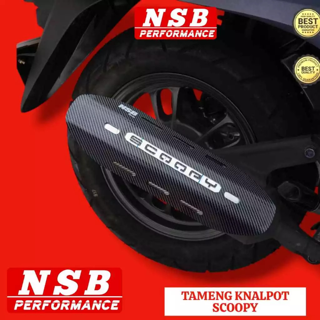 TAMENG KNALPOT COVER KNALPOT NSB RACING ALL VARIAN HONDA SCOOPY NSB RACING CARBON TUTUP KNALPOT VARI