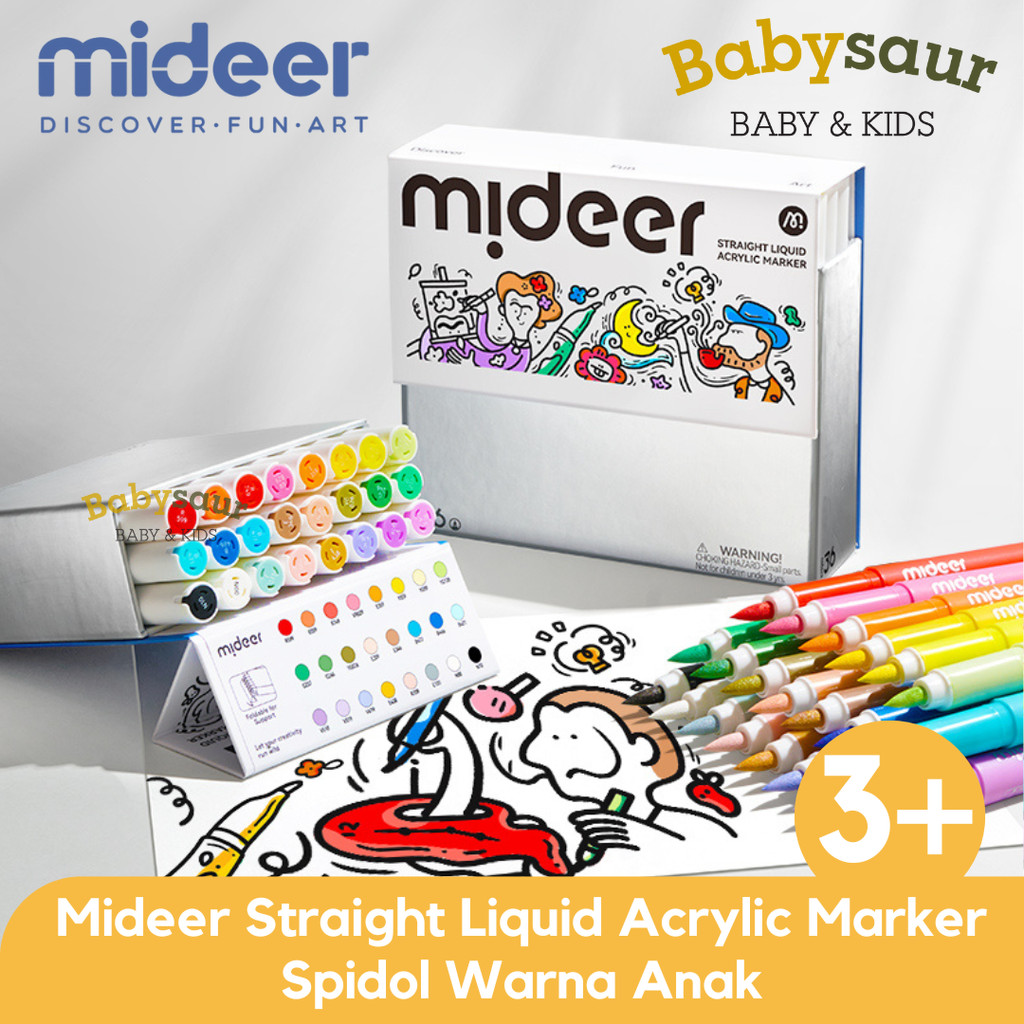 

Mideer Straight Liquid Acrylic Markers Mainan Seni Kreasi Spidol Warna Alat Mewarnai Melukis Anak Laki Laki Perempuan 3+