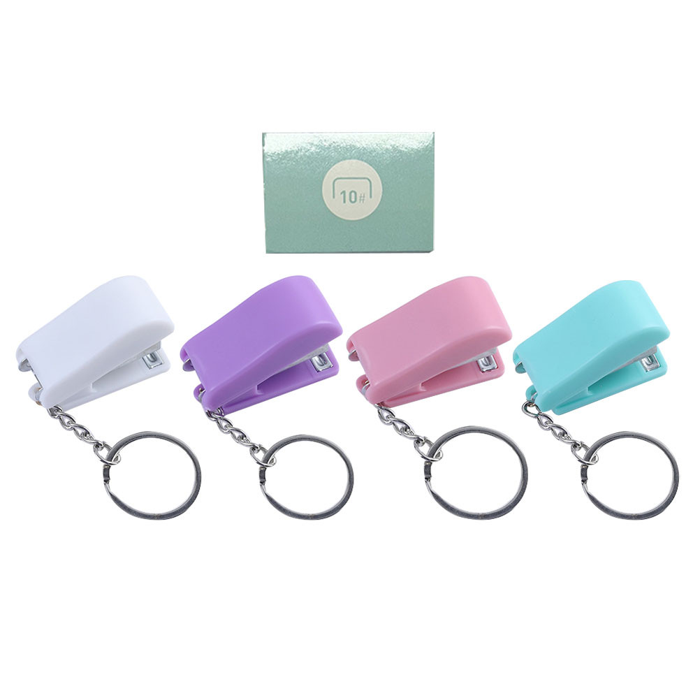 

1 Set Hanging Stapler Keychain Stapler Book Binding Tool Key Chain Pendant for Office Mini Stapler