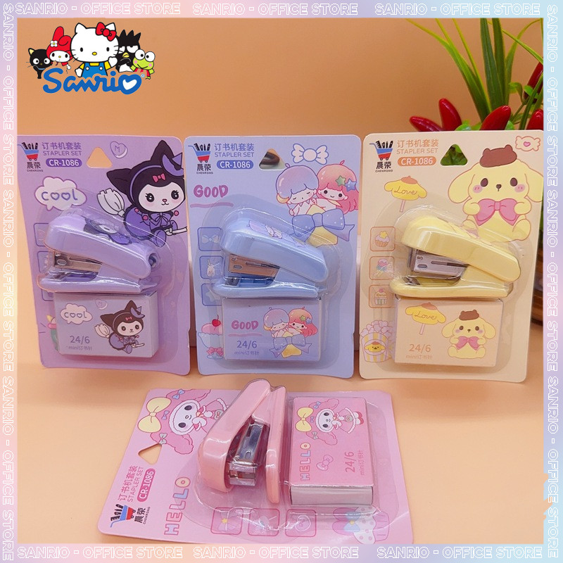 

12pcs Sanrio Creative Stapler With Nails Portable Student Office Materials Stapler Stationery Set School Supplies