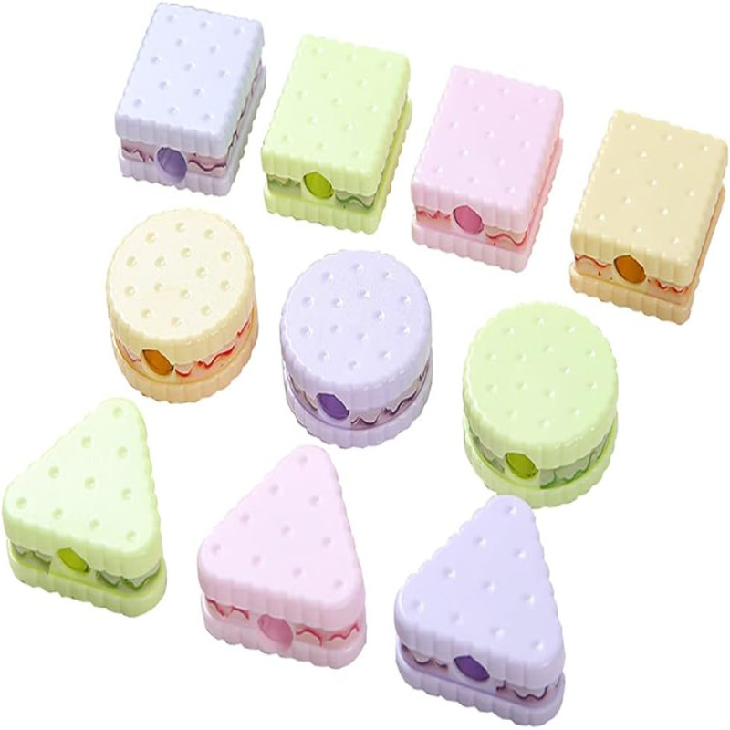 

5 Pcs Cute Cookie Pencil Sharpener, Novelty Manual Pencil Sharpener Stationery Supplies for Office School, Partys Gfit