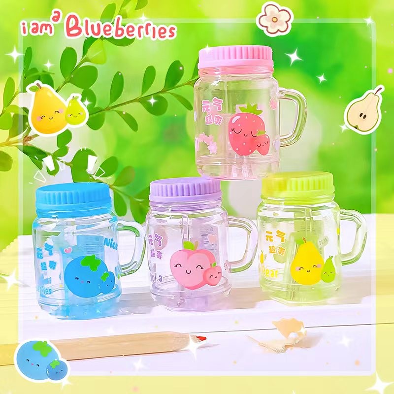 

back to School supplies cheap kawaii Stationery for school cute cup shape fruit pencil sharpener school useful classroom