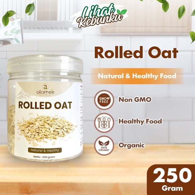 

ALAMEE Rolled Oats Gantum Utuh Biji Kasar Instan Oat Organik Sarapan Cemilan 250gr LIHAT KEBUNKU