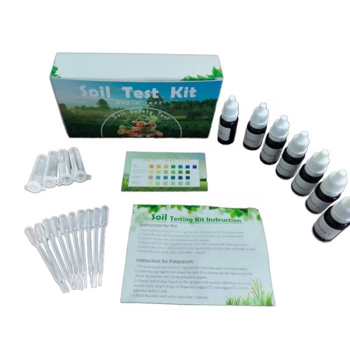 Alat Test Tes pH Tanah Ammonia Nitrogen Potassium Phosporus Upgraded Soul Test Kit Rapid Test 4 IN1 
