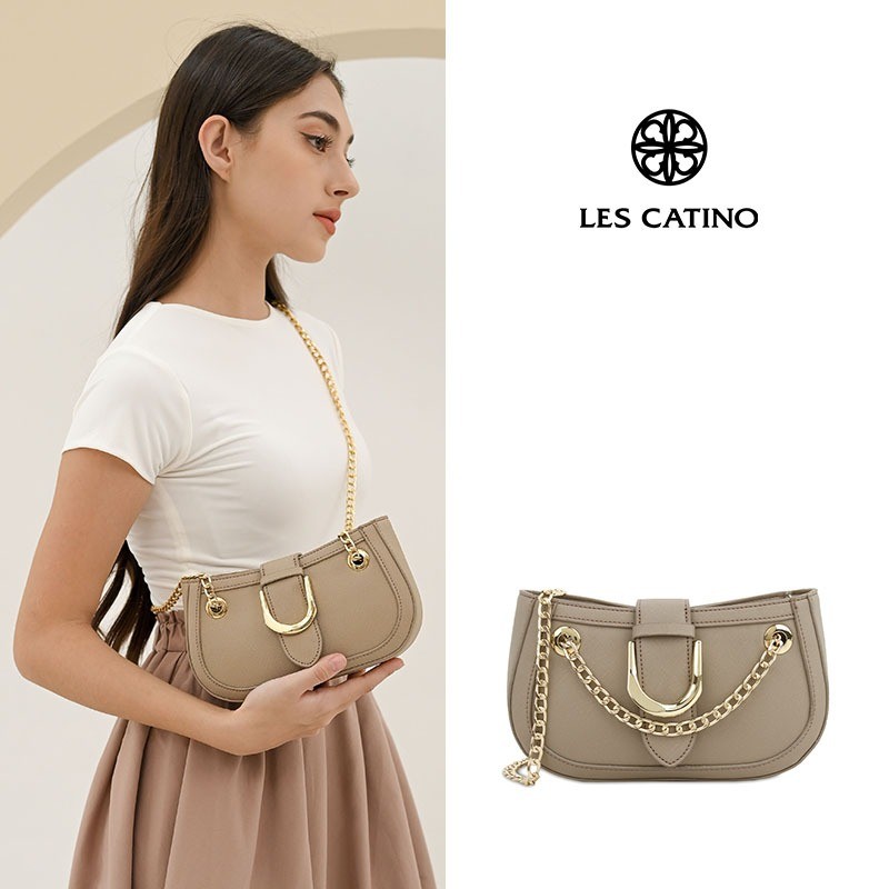 Tas Wanita Les Catino Jesse Shoulder Hitam PVC